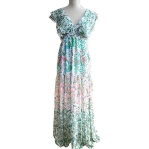 NWT House of Harlow 1960 Romantic Tiered Maxi Dress